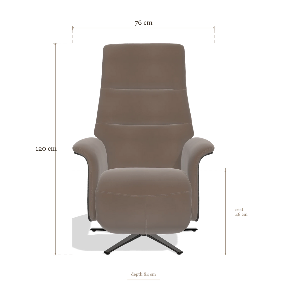 Recliner Atlas 6685, dimensions 76 x 84 x 120 cm