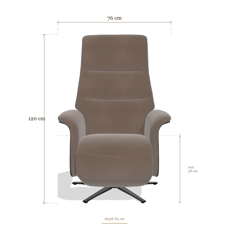 Recliner Atlas 6685, dimensions 76 x 84 x 120 cm