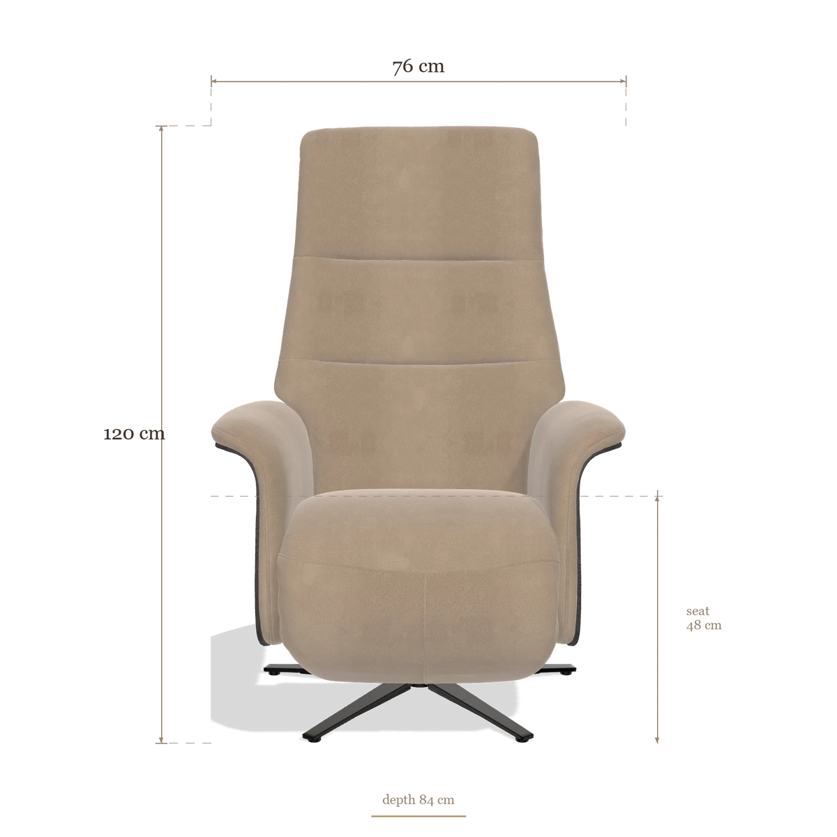 Recliner Atlas 6685, dimensions 76 x 84 x 120 cm