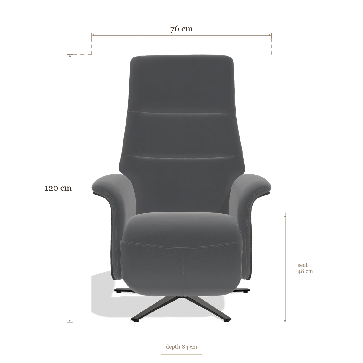 Recliner Atlas 6685, dimensions 76 x 84 x 120 cm
