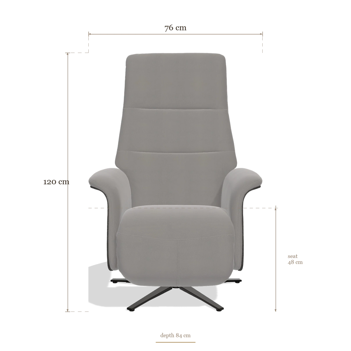 Recliner Atlas 6685, dimensions 76 x 84 x 120 cm
