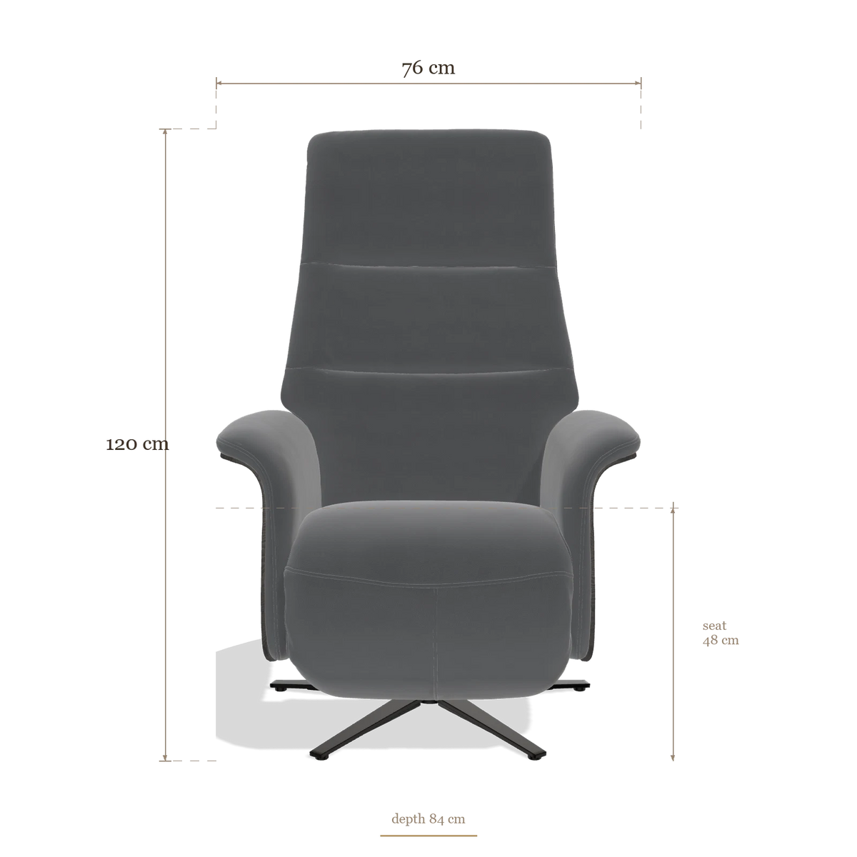 Recliner Atlas 6685, dimensions 76 x 84 x 120 cm