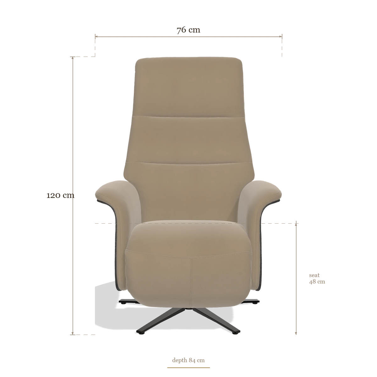 Recliner Atlas 6685, dimensions 76 x 84 x 120 cm