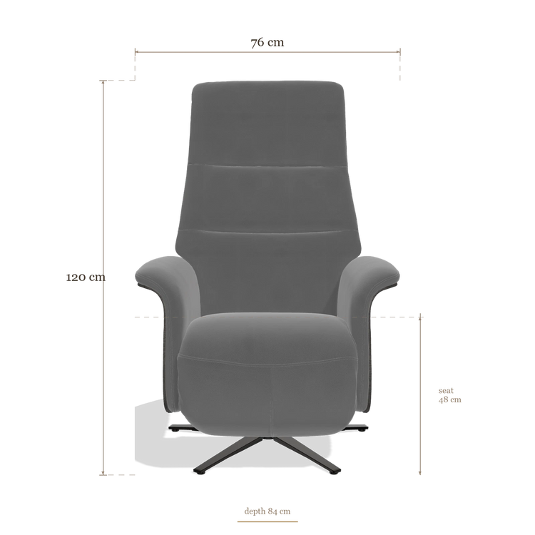 Recliner Atlas 6685, dimensions 76 x 84 x 120 cm
