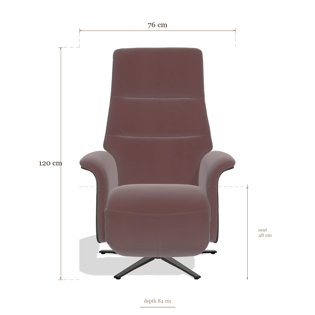 Recliner Atlas 6685, dimensions 76 x 84 x 120 cm