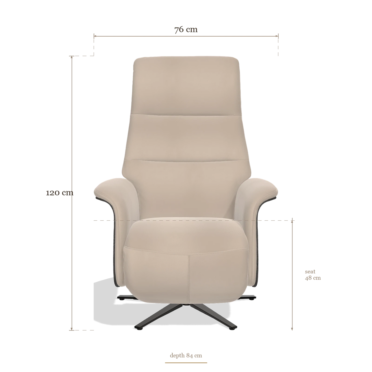 Recliner Atlas 6685, dimensions 76 x 84 x 120 cm