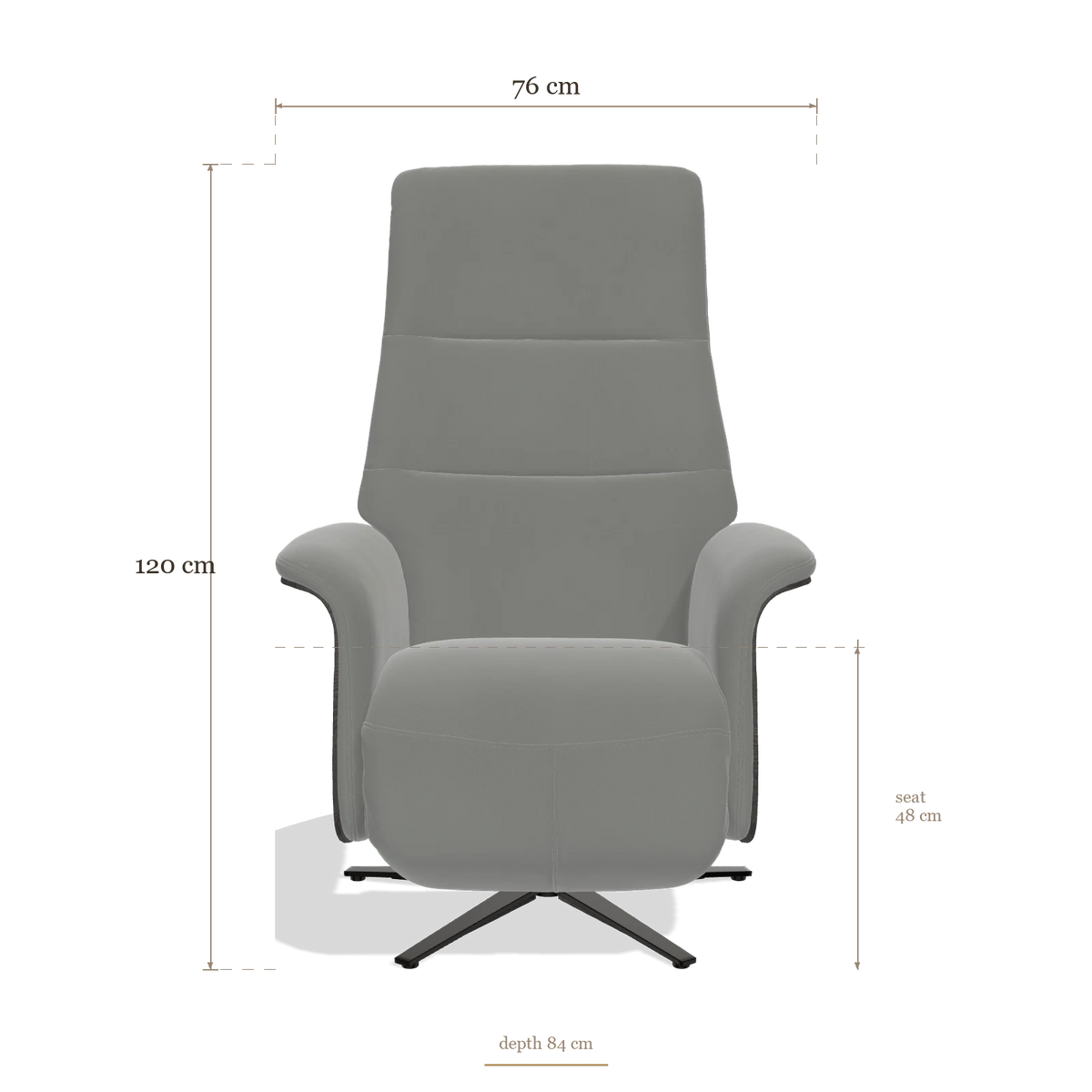 Recliner Atlas 6685, dimensions 76 x 84 x 120 cm