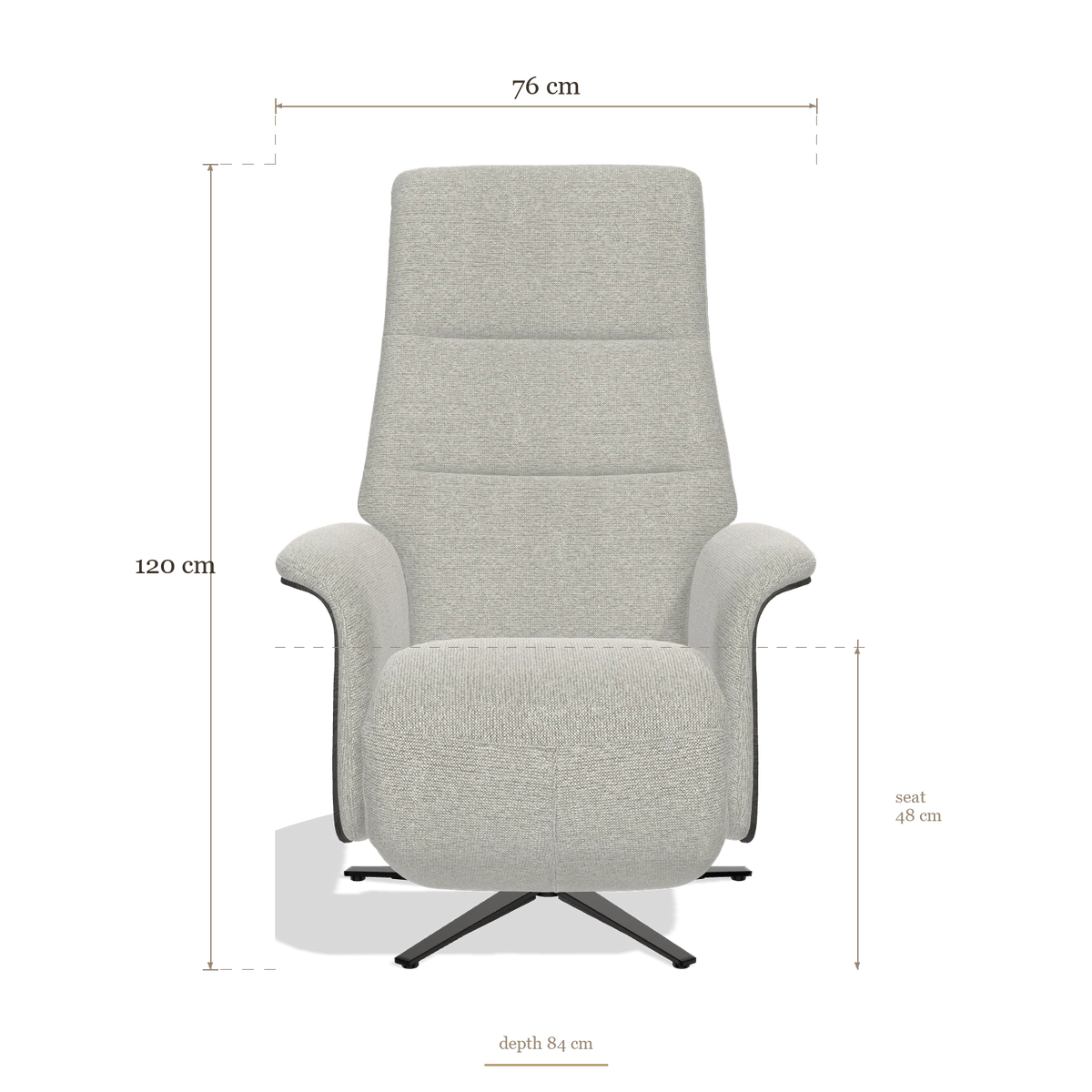 Recliner Atlas 6685, dimensions 76 x 84 x 120 cm