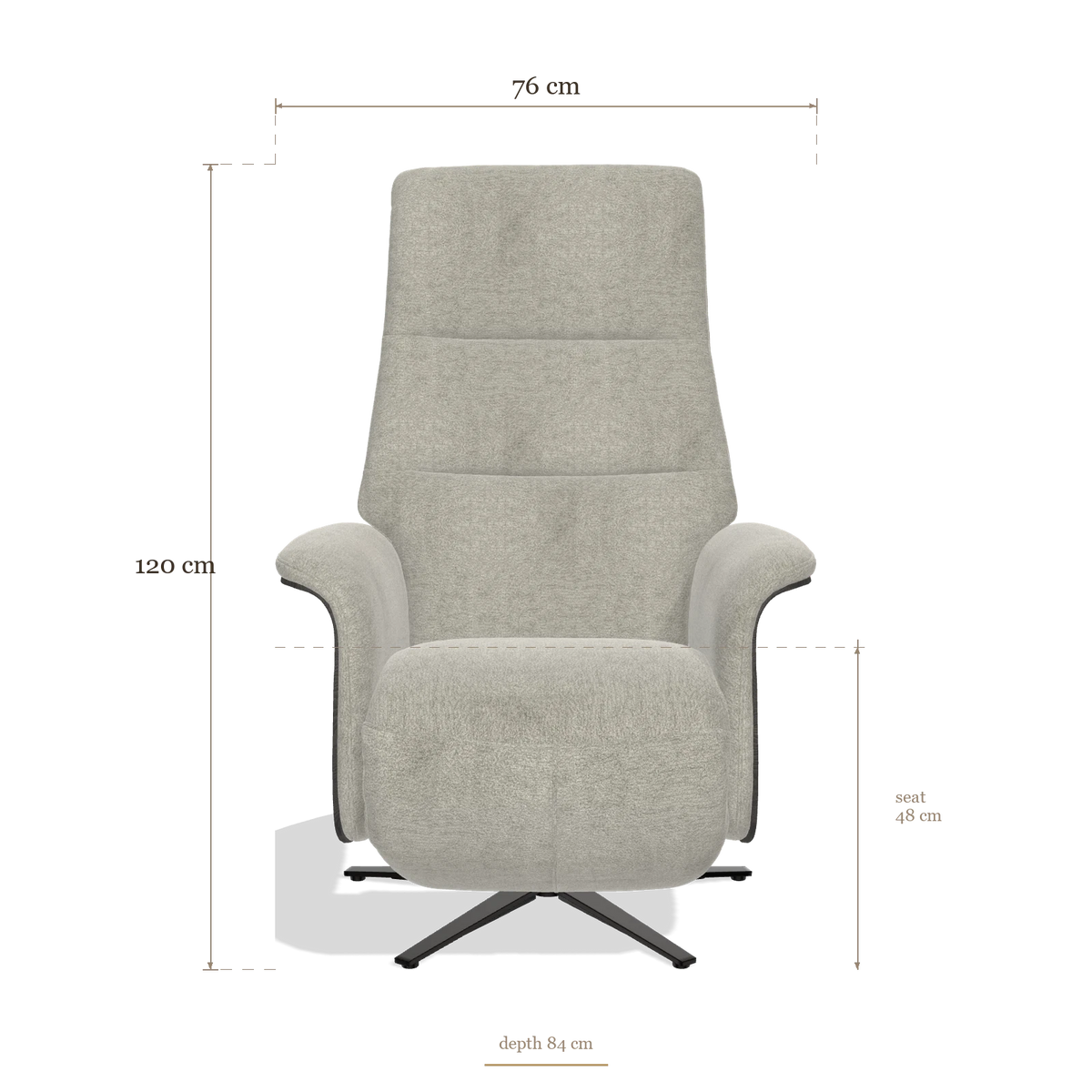 Recliner Atlas 6685, dimensions 76 x 84 x 120 cm