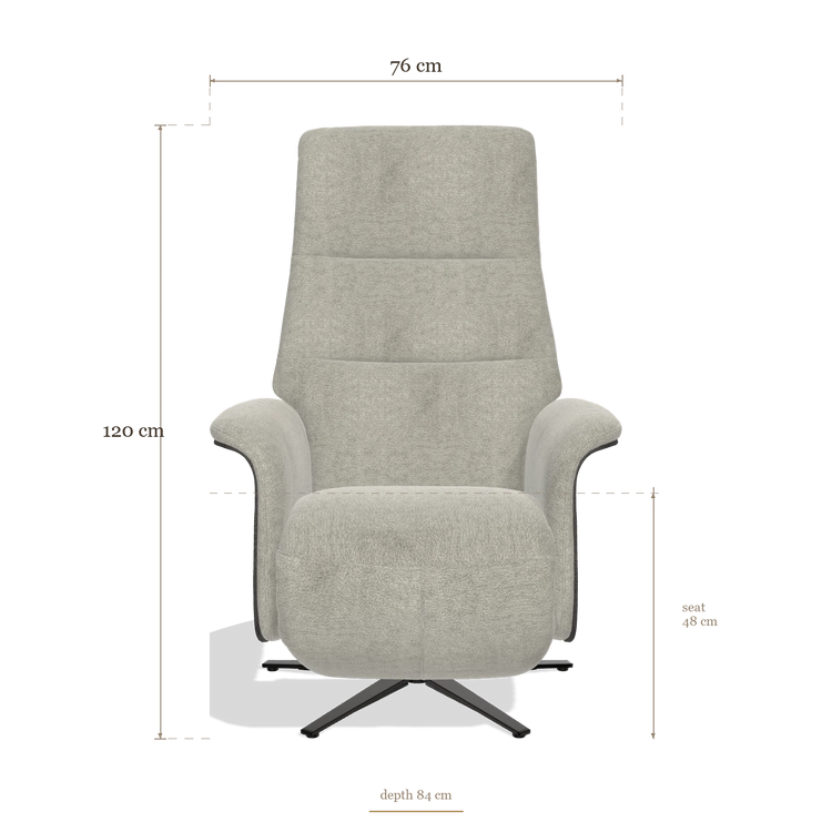 Recliner Atlas 6685, dimensions 76 x 84 x 120 cm