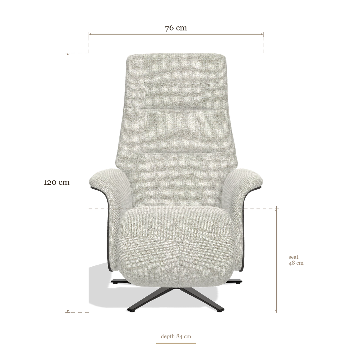 Recliner Atlas 6685, dimensions 76 x 84 x 120 cm