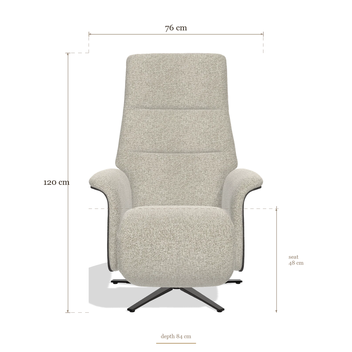 Recliner Atlas 6685, dimensions 76 x 84 x 120 cm