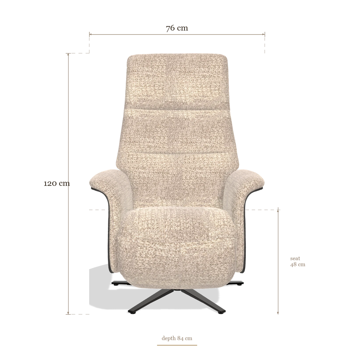 Recliner Atlas 6685, dimensions 76 x 84 x 120 cm
