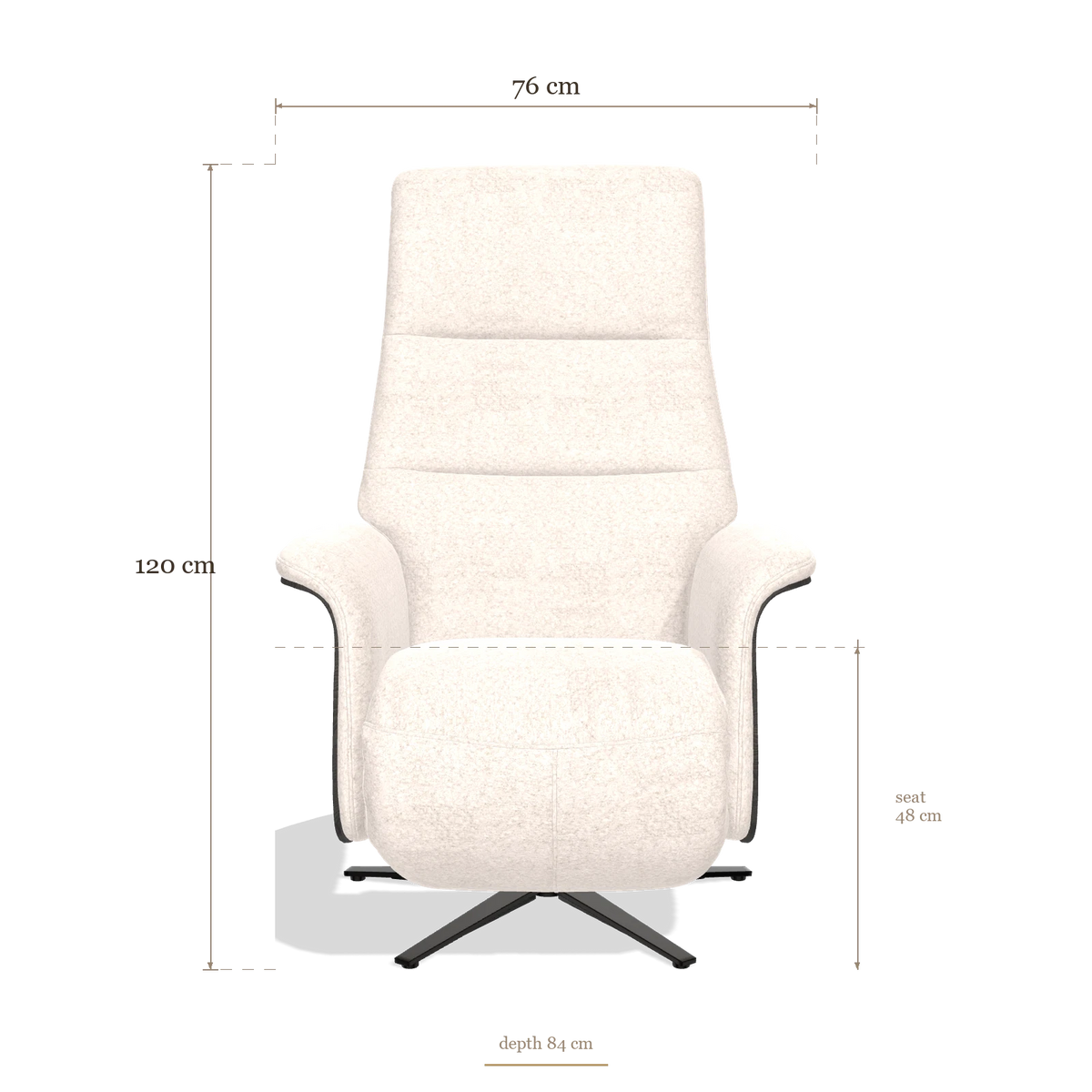 Recliner Atlas 6685, dimensions 76 x 84 x 120 cm