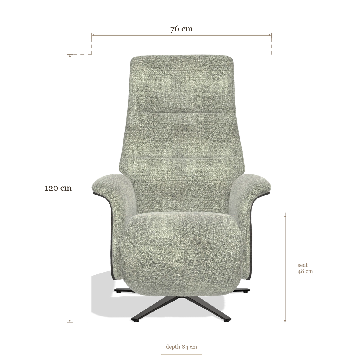 Recliner Atlas 6685, dimensions 76 x 84 x 120 cm