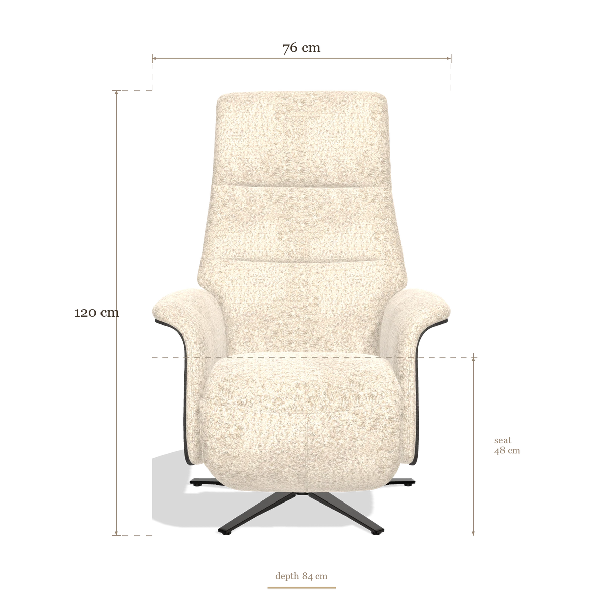 Recliner Atlas 6685, dimensions 76 x 84 x 120 cm