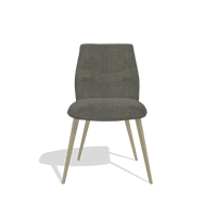 Sedia da pranzo senza braccioli Bari 6405 in tessuto Adore 156 (grigio scuro), gambe in champagne, vista frontale