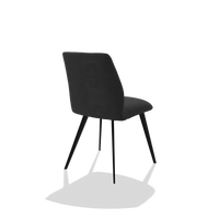 Esszimmerstuhl ohne Armlehnen Bari 6405 in Stoff Adore 67 (Schwarz), Beine in Schwarz, Schrägansicht von hinten