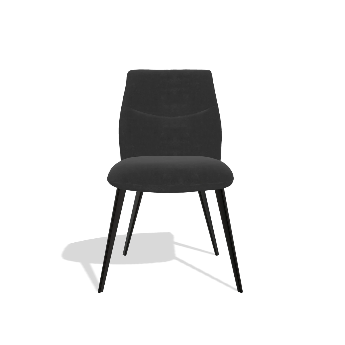 Esszimmerstuhl ohne Armlehnen Bari 6405 in Stoff Adore 67 (Schwarz), Beine in Schwarz, Vorderansicht