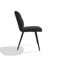 Esszimmerstuhl ohne Armlehnen Bari 6405 in Stoff Adore 67 (Schwarz), Beine in Schwarz, Seitenansicht