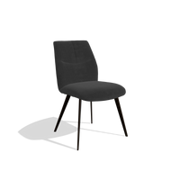 Esszimmerstuhl ohne Armlehnen Bari 6405 in Stoff Adore 67 (Schwarz), Beine in Espresso, Schrägansicht