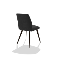 Esszimmerstuhl ohne Armlehnen Bari 6405 in Stoff Adore 67 (Schwarz), Beine in Espresso, Schrägansicht von hinten
