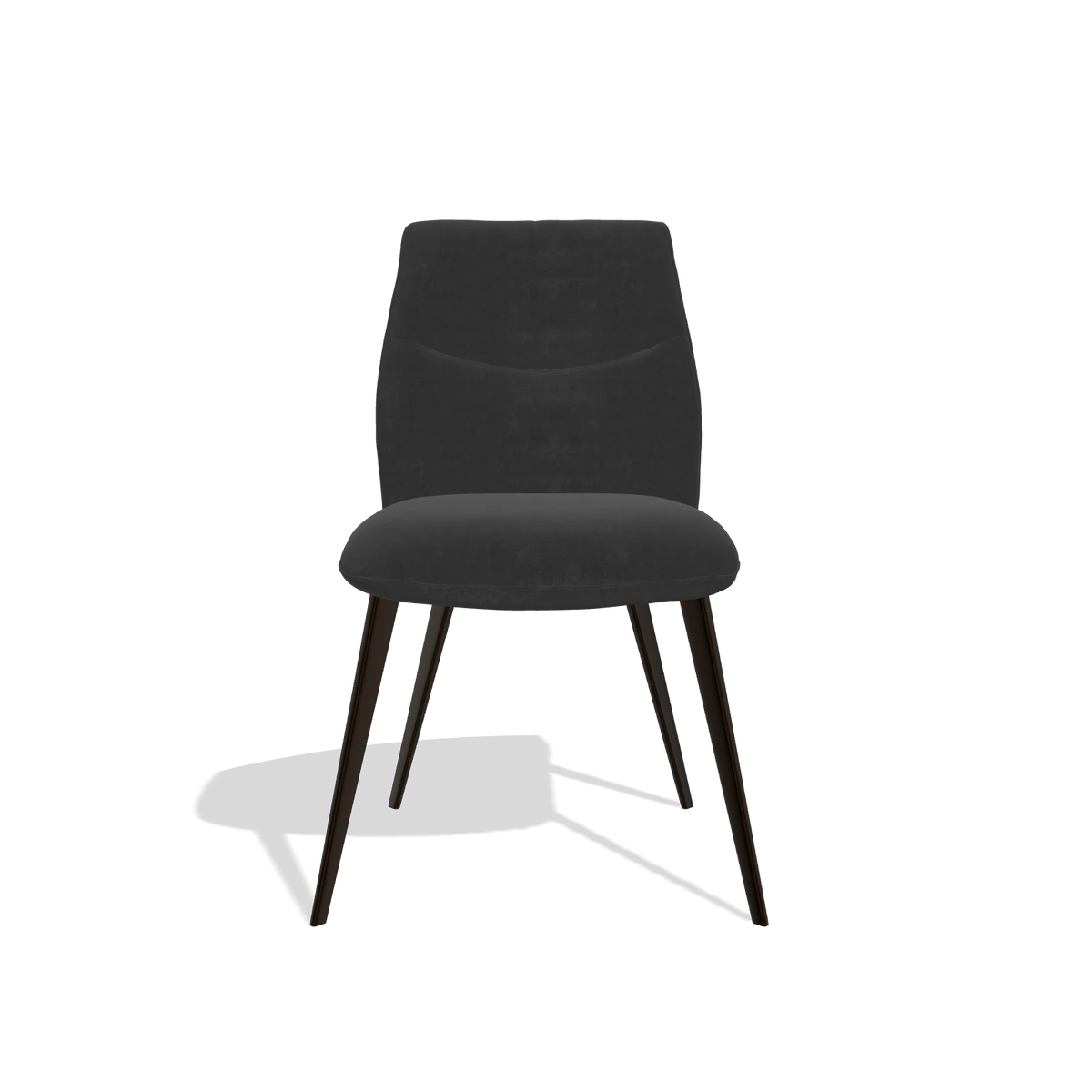 Esszimmerstuhl ohne Armlehnen Bari 6405 in Stoff Adore 67 (Schwarz), Beine in Espresso, Vorderansicht