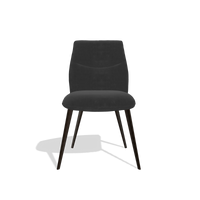 Esszimmerstuhl ohne Armlehnen Bari 6405 in Stoff Adore 67 (Schwarz), Beine in Espresso, Vorderansicht