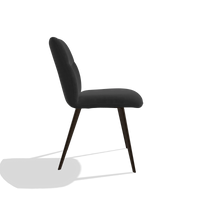 Esszimmerstuhl ohne Armlehnen Bari 6405 in Stoff Adore 67 (Schwarz), Beine in Espresso, Seitenansicht