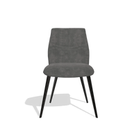 Silla de comedor sin reposabrazos Bari 6405 en tela Adore 68 (gris oscuro), patas en negro, vista frontal