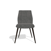 Silla de comedor sin reposabrazos Bari 6405 en tela Adore 68 (gris oscuro), patas en espresso, vista frontal
