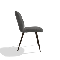 Silla de comedor sin reposabrazos Bari 6405 en tela Adore 68 (gris oscuro), patas en espresso, vista lateral
