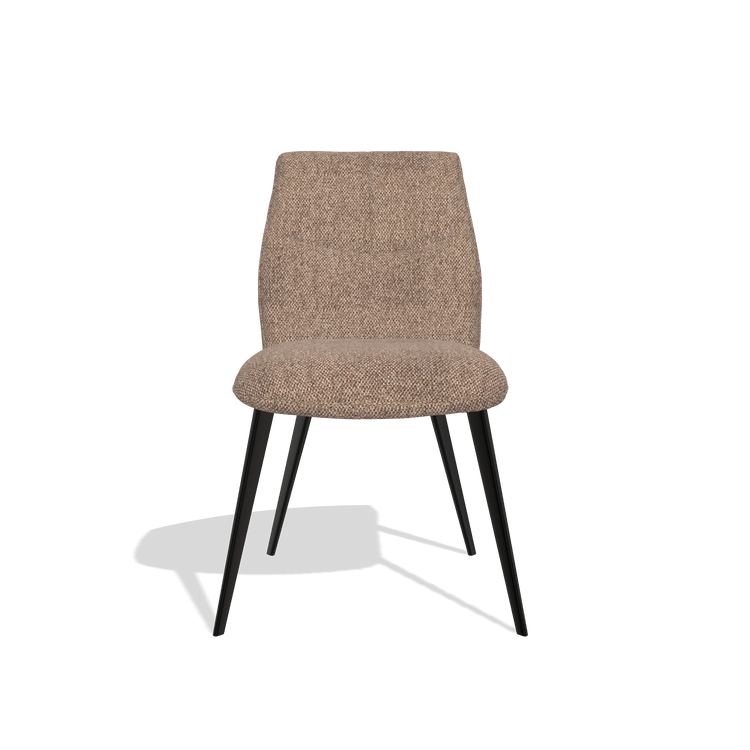 Esszimmerstuhl ohne Armlehnen Bari 6405 in Stoff Cayenne 28 (Taupe), Beine in Schwarz, Vorderansicht