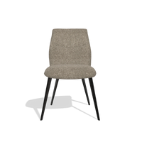 Silla de comedor sin reposabrazos Bari 6405 en tela Cayenne 55 (topo), patas en negro, vista frontal