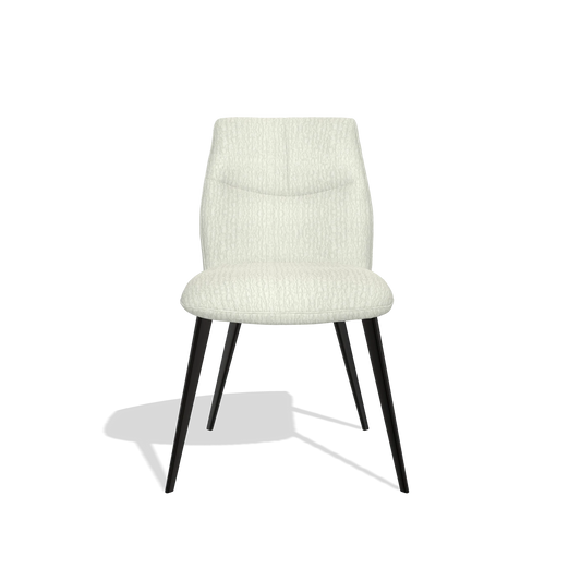 Silla de comedor sin reposabrazos Bari 6405 en tela Energy 101 (gris claro), patas en negro, vista frontal