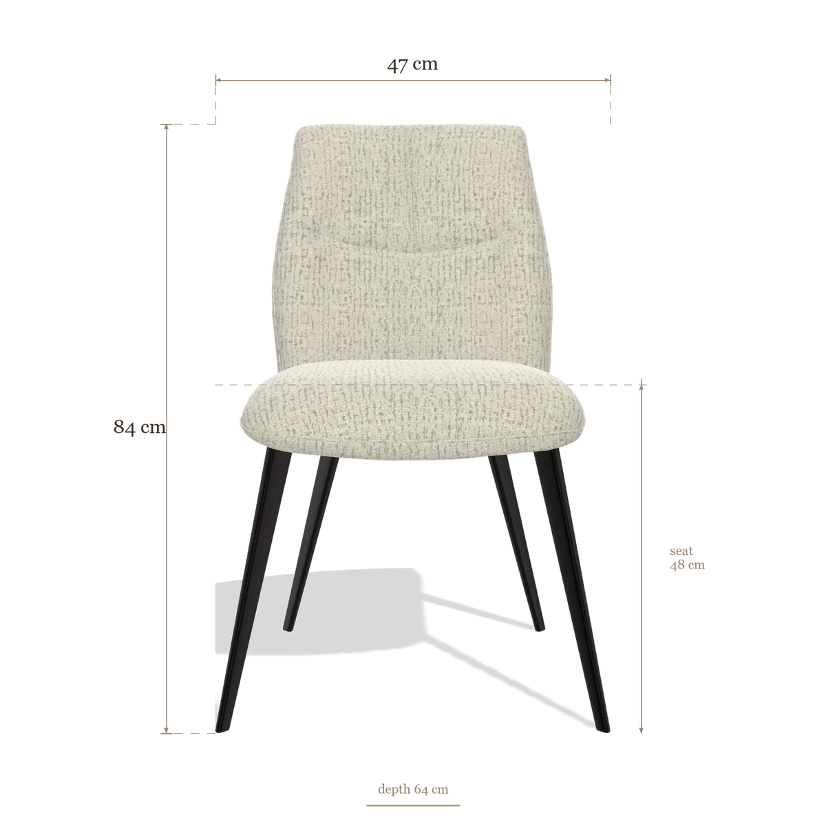 Sedia da pranzo senza braccioli Bari 6405, dimensioni 47 x 64 x 84 cm