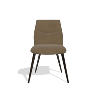 Sedia da pranzo senza braccioli Bari 6405 in Pelle A802 (oliva), gambe in espresso, vista frontale