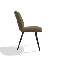 Sedia da pranzo senza braccioli Bari 6405 in Pelle A802 (oliva), gambe in espresso, vista laterale
