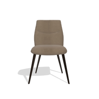Silla de comedor sin reposabrazos Bari 6405 en Piel B402 (topo), patas en espresso, vista frontal