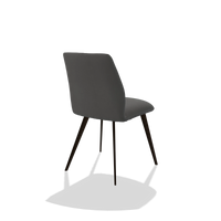 Esszimmerstuhl ohne Armlehnen Bari 6405 in Leder B502 (Dunkelgrau), Beine in Espresso, Schrägansicht von hinten