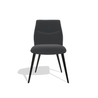 Esszimmerstuhl ohne Armlehnen Bari 6405 in Leder B900 (Schwarz), Beine in Schwarz, Vorderansicht