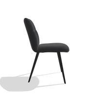 Esszimmerstuhl ohne Armlehnen Bari 6405 in Leder B900 (Schwarz), Beine in Schwarz, Seitenansicht
