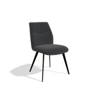 Esszimmerstuhl ohne Armlehnen Bari 6405 in Leder B900 (Schwarz), Beine in Espresso, Schrägansicht