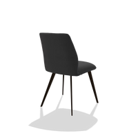 Esszimmerstuhl ohne Armlehnen Bari 6405 in Leder B900 (Schwarz), Beine in Espresso, Schrägansicht von hinten
