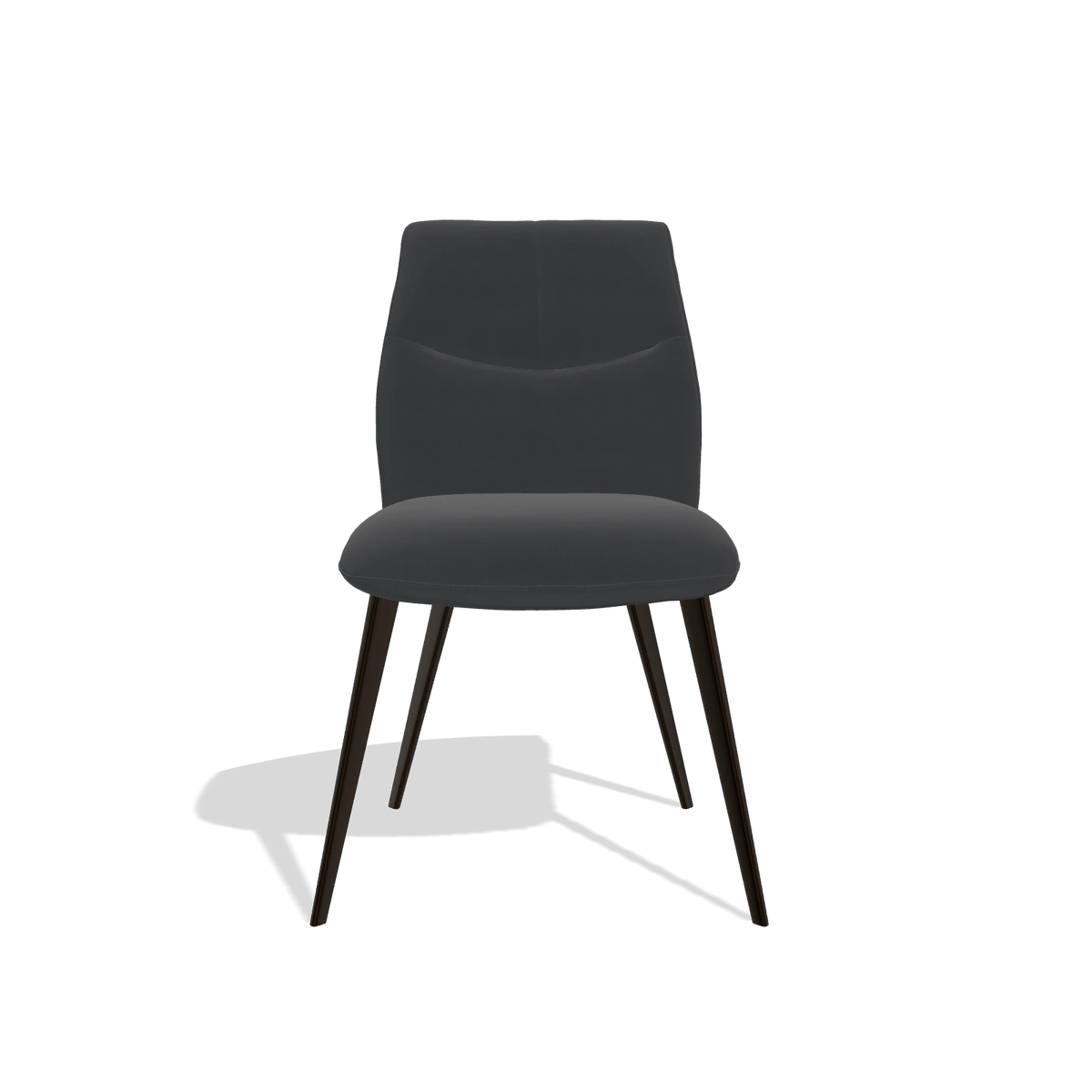 Esszimmerstuhl ohne Armlehnen Bari 6405 in Leder B900 (Schwarz), Beine in Espresso, Vorderansicht