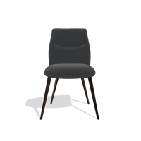Esszimmerstuhl ohne Armlehnen Bari 6405 in Leder B900 (Schwarz), Beine in Espresso, Vorderansicht