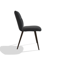 Esszimmerstuhl ohne Armlehnen Bari 6405 in Leder B900 (Schwarz), Beine in Espresso, Seitenansicht