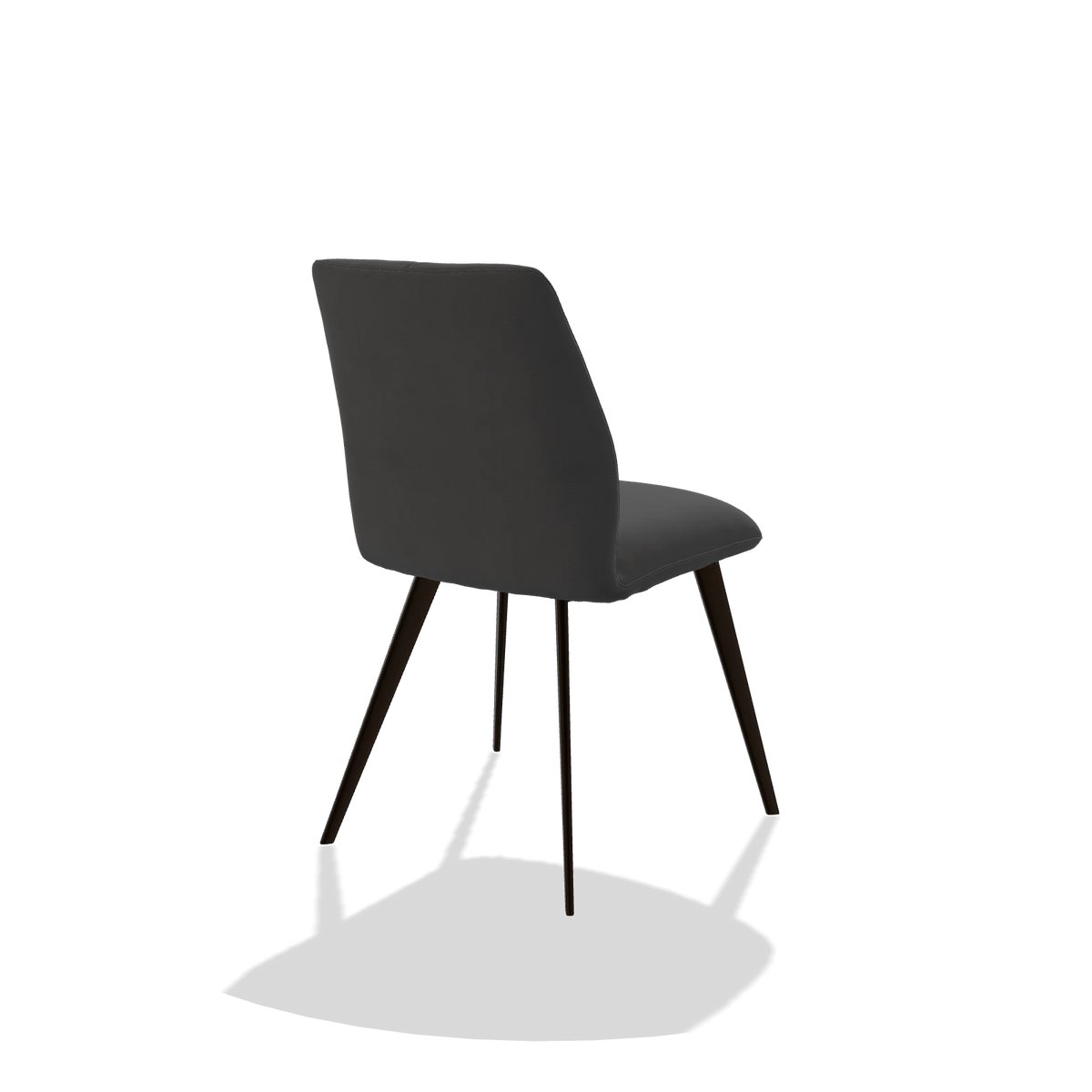 Esszimmerstuhl ohne Armlehnen Bari 6405 in Leder B905 (Anthrazit), Beine in Espresso, Schrägansicht von hinten
