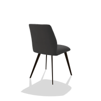 Esszimmerstuhl ohne Armlehnen Bari 6405 in Leder B905 (Anthrazit), Beine in Espresso, Schrägansicht von hinten