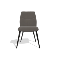 Sedia da pranzo senza braccioli Bari 6405 in Pelle B918 (grigio scuro), gambe in nero, vista frontale